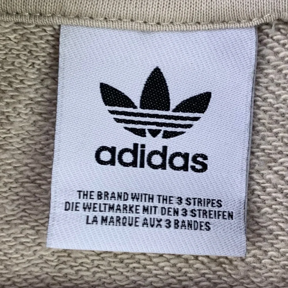 Adidas‎ Trefoil Hoodie Mens Small Beige Classic Sportswear Pullover Sweatshirt